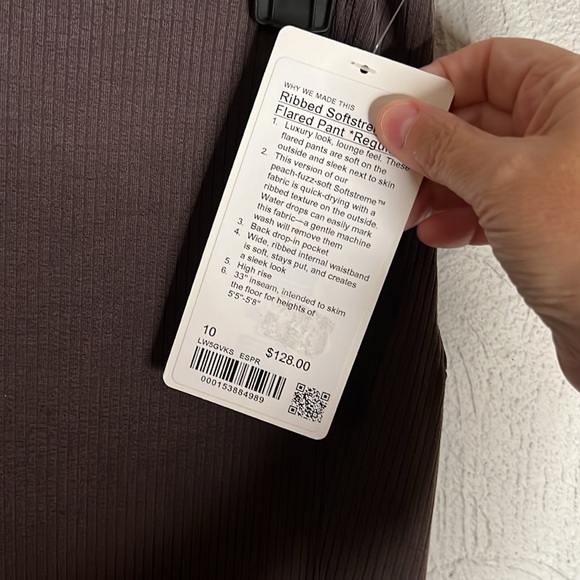 NWT Lululemon Ribbed Softstreme Flared Pant *regular espresso color size 10 - Picture 7 of 8